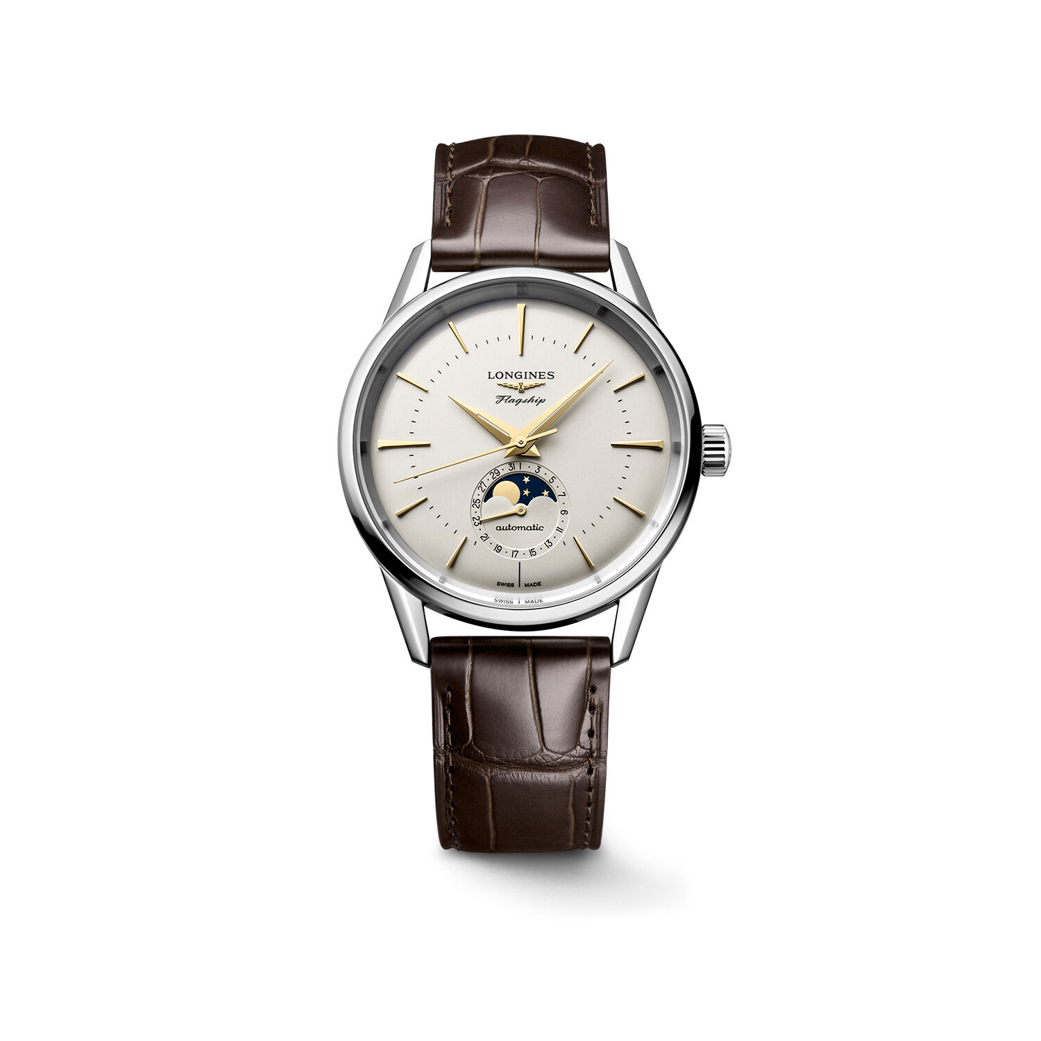 Longines Flagship Heritage automatic moon phase watch
