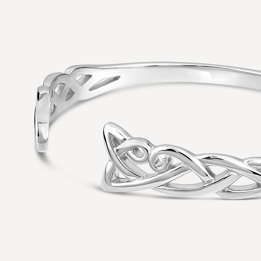 Silver Celtic Knot Torc Bangle image number 1