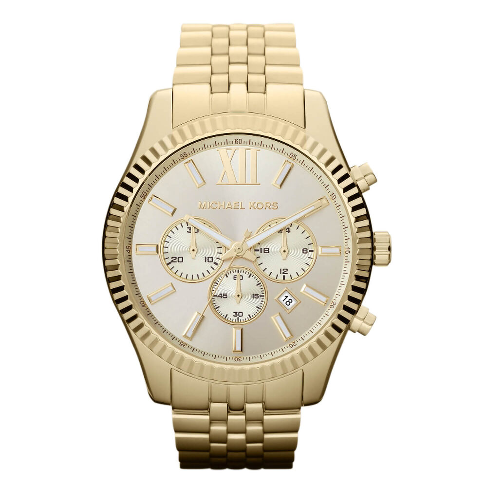 Michael Kors Lexington Men's Chronograph Gold-Plated Watch