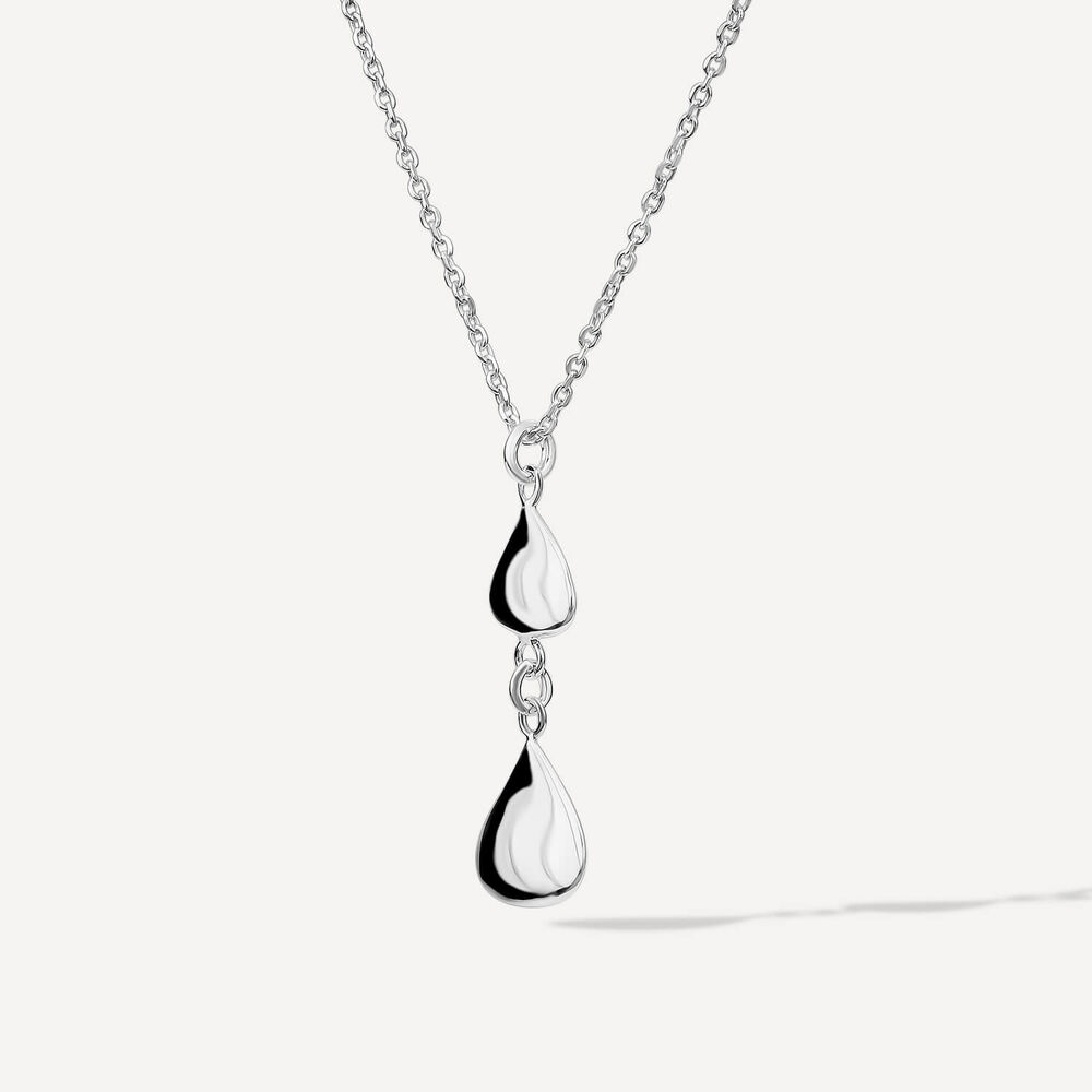 Sterling Silver Double Teardrop Pendant image number 1