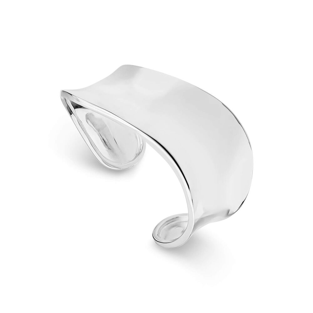 Sterling Silver Wide Polished Cuff Bangle