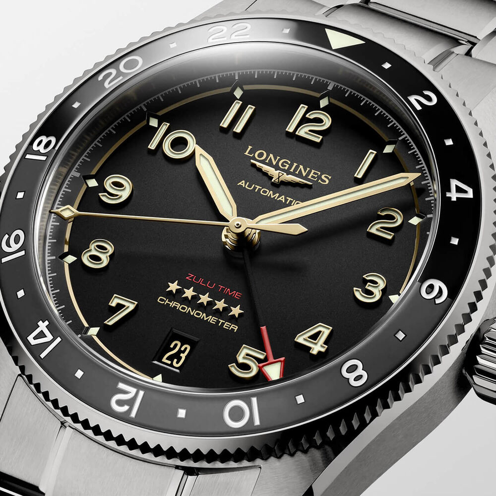 Longines Spirit Automatic 39mm Anthracite Dial Ceramic Bezel Titanium Bracelet Watch image number 3