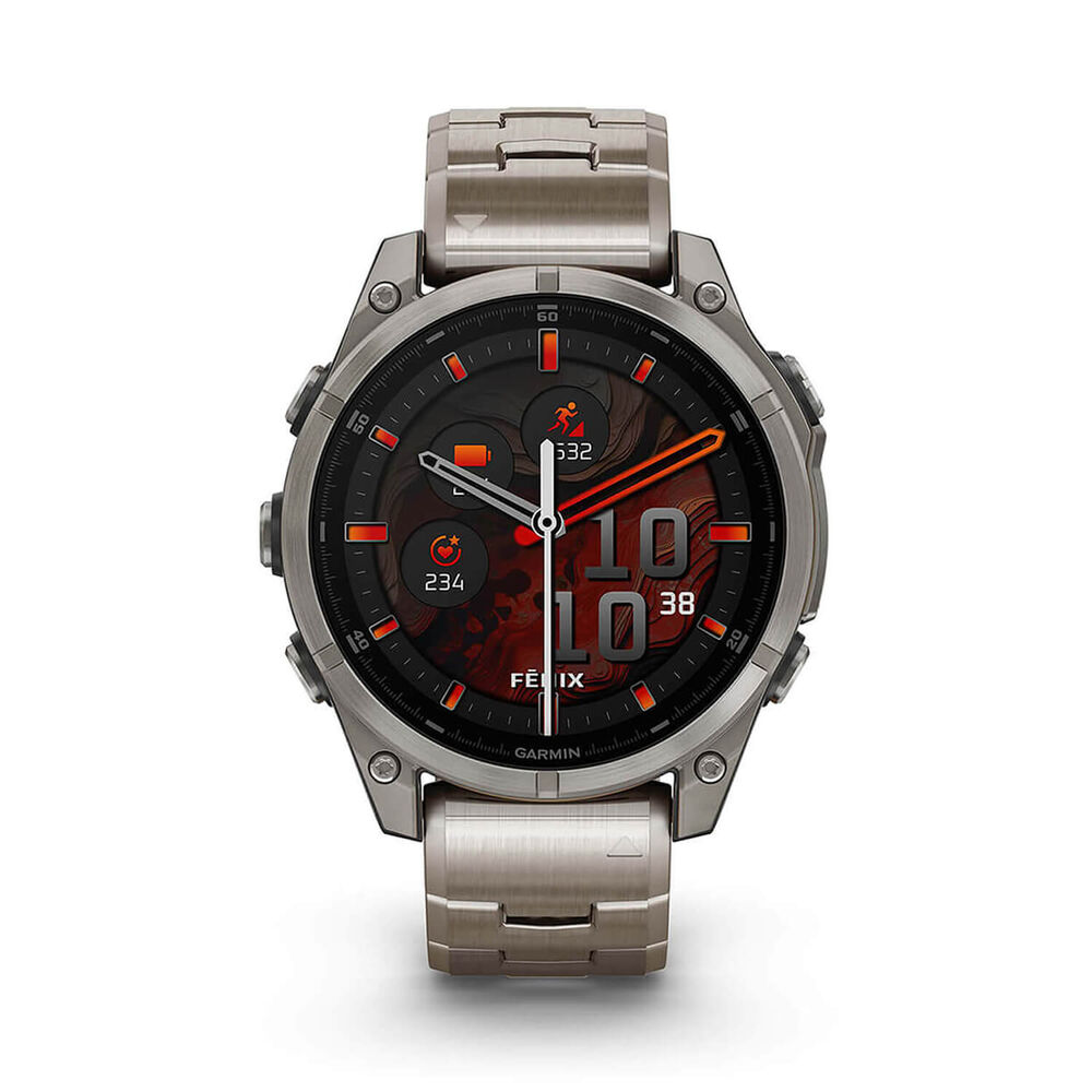 Garmin fenix® 8 AMOLED Sapphire 47mm Titanium Case Vented Titanium Bracelet Watch