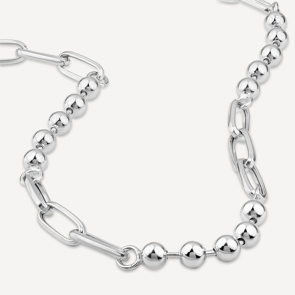 Sterling Silver Ball & Paperlink Necklet image number 3