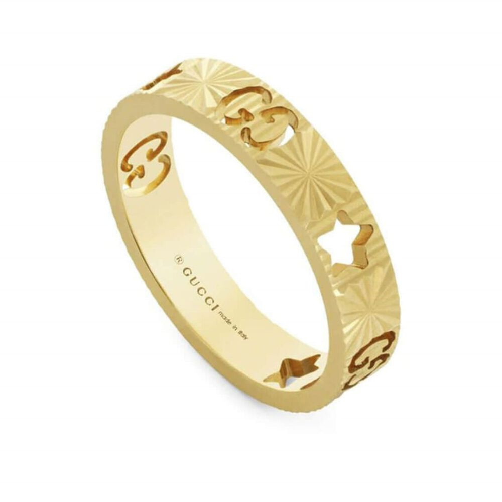 Gucci Icon 4mm Yellow Gold Ring (Size 13) image number 0