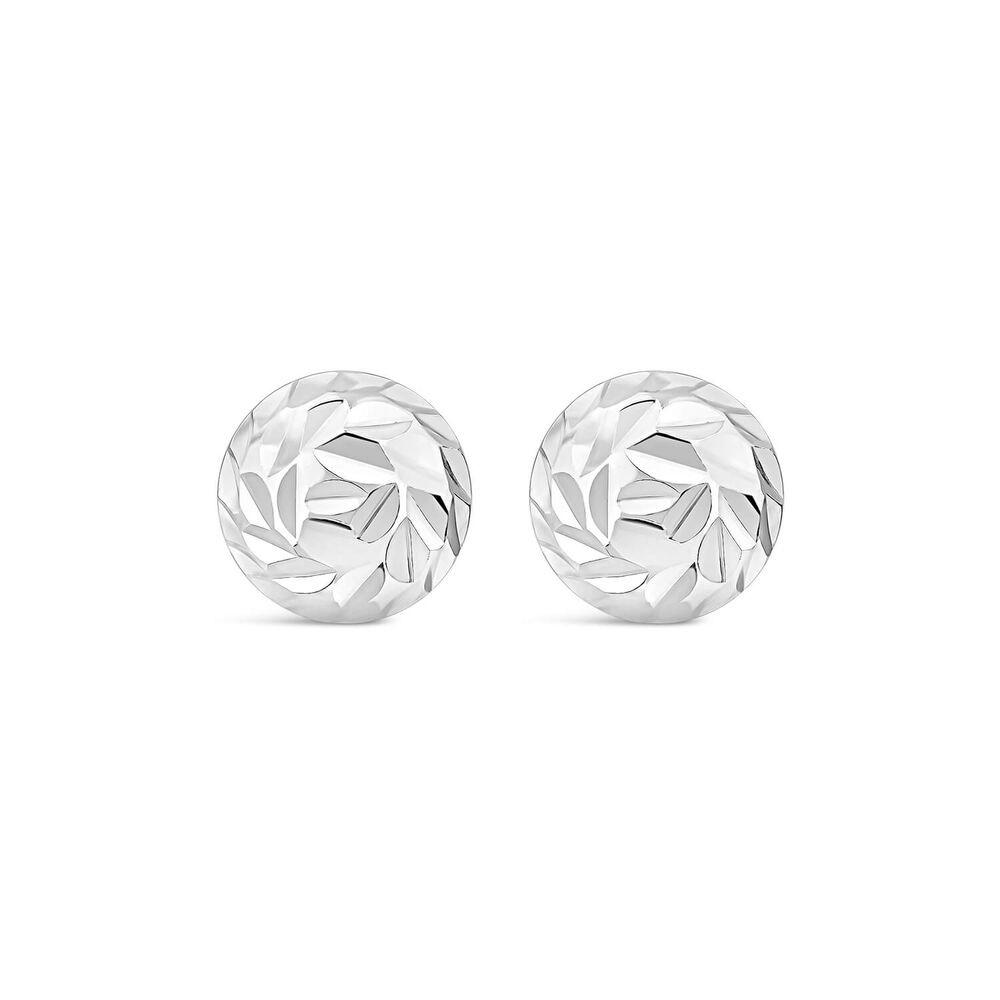 Sterling Silver Diamond Cut Small Ball Stud Earrings image number 0