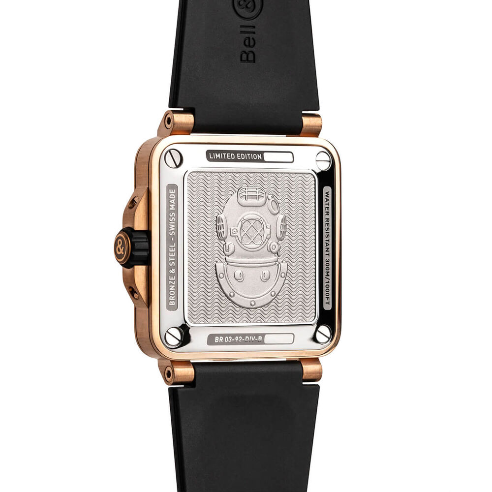 Bell & Ross BR 03-92 Diver Black & Bronze Limited Edition 42mm Green Dial Rubber Strap Watch image number 3