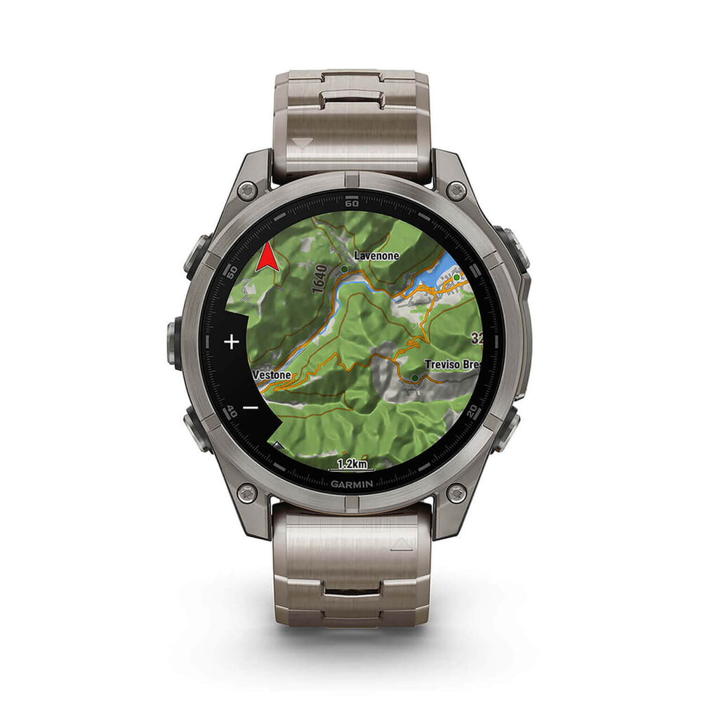 Garmin fenix® 8 AMOLED Sapphire 47mm Titanium Case Vented Titanium Bracelet Watch image number 6