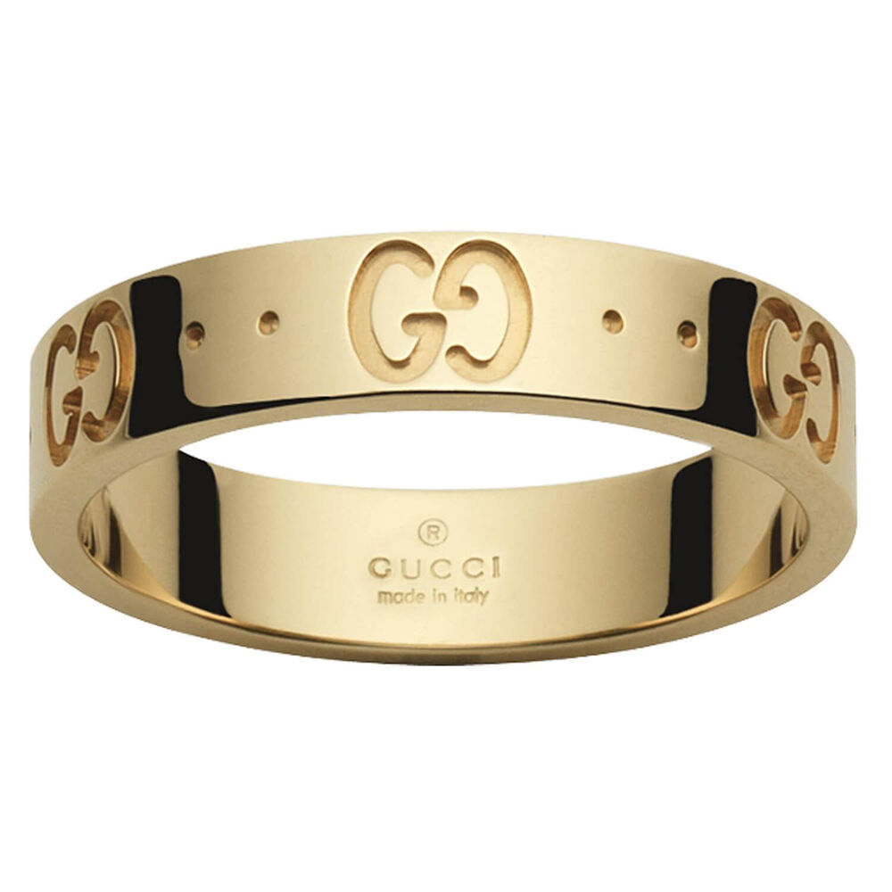 Gucci Icon 18ct Yellow Gold Thin Band Ring (UK Size O - P)
