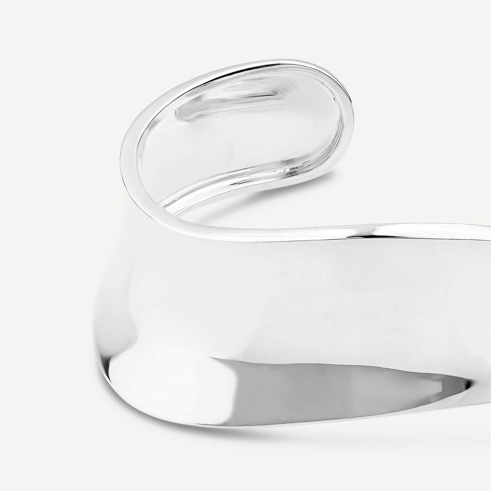 Sterling Silver Wide Polished Cuff Bangle