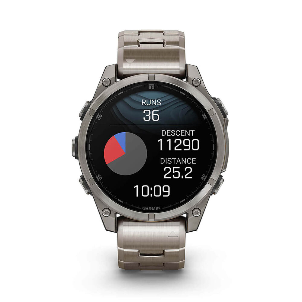 Garmin fenix® 8 AMOLED Sapphire 47mm Titanium Case Vented Titanium Bracelet Watch image number 5