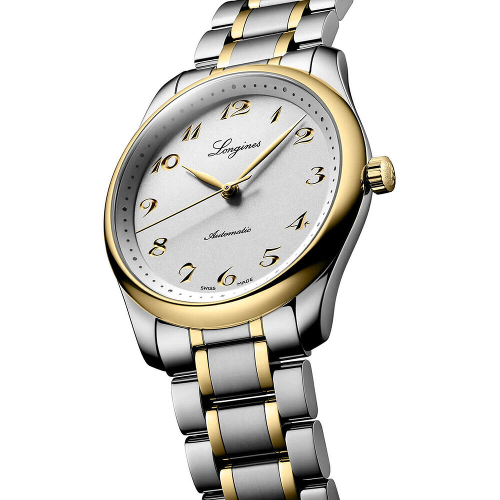 Longines Master Collection 40mm Silver Dial Yellow Gold Index Stainless Steel Bracelet Watch image number 1