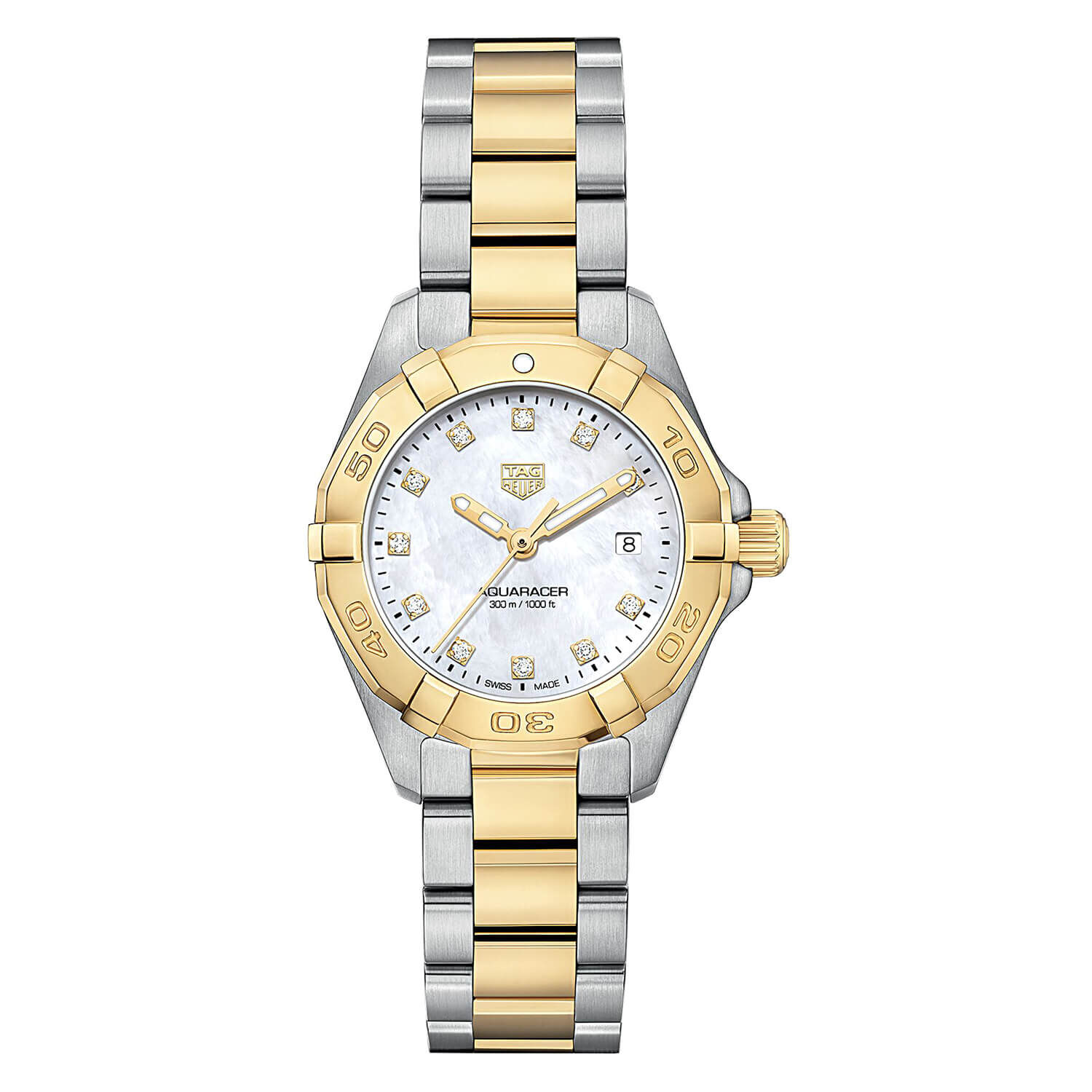 TAG Heuer Aquaracer Gold Diamond 27mm Ladies Watch