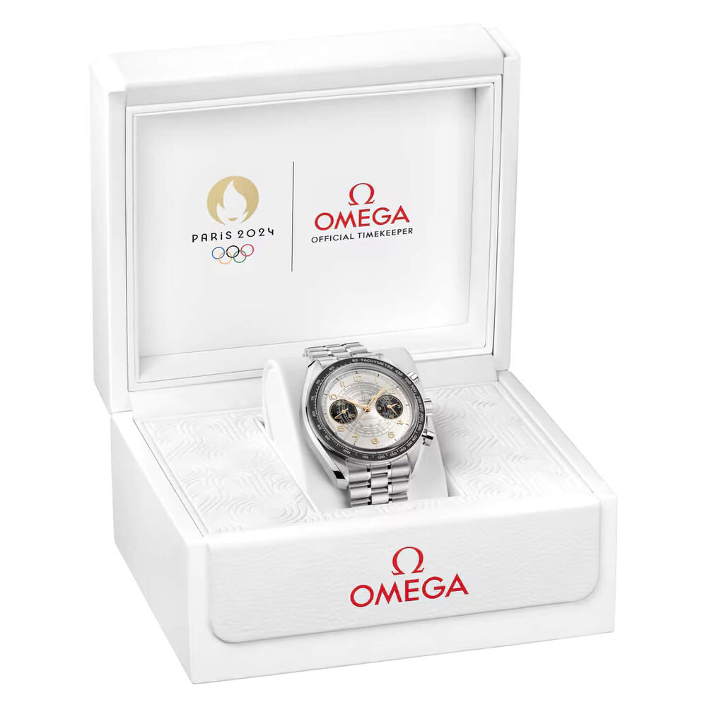 OMEGA Speedmaster Chronoscope Paris 2024 43mm Silver Dial Steel Bracelet Watch image number 6