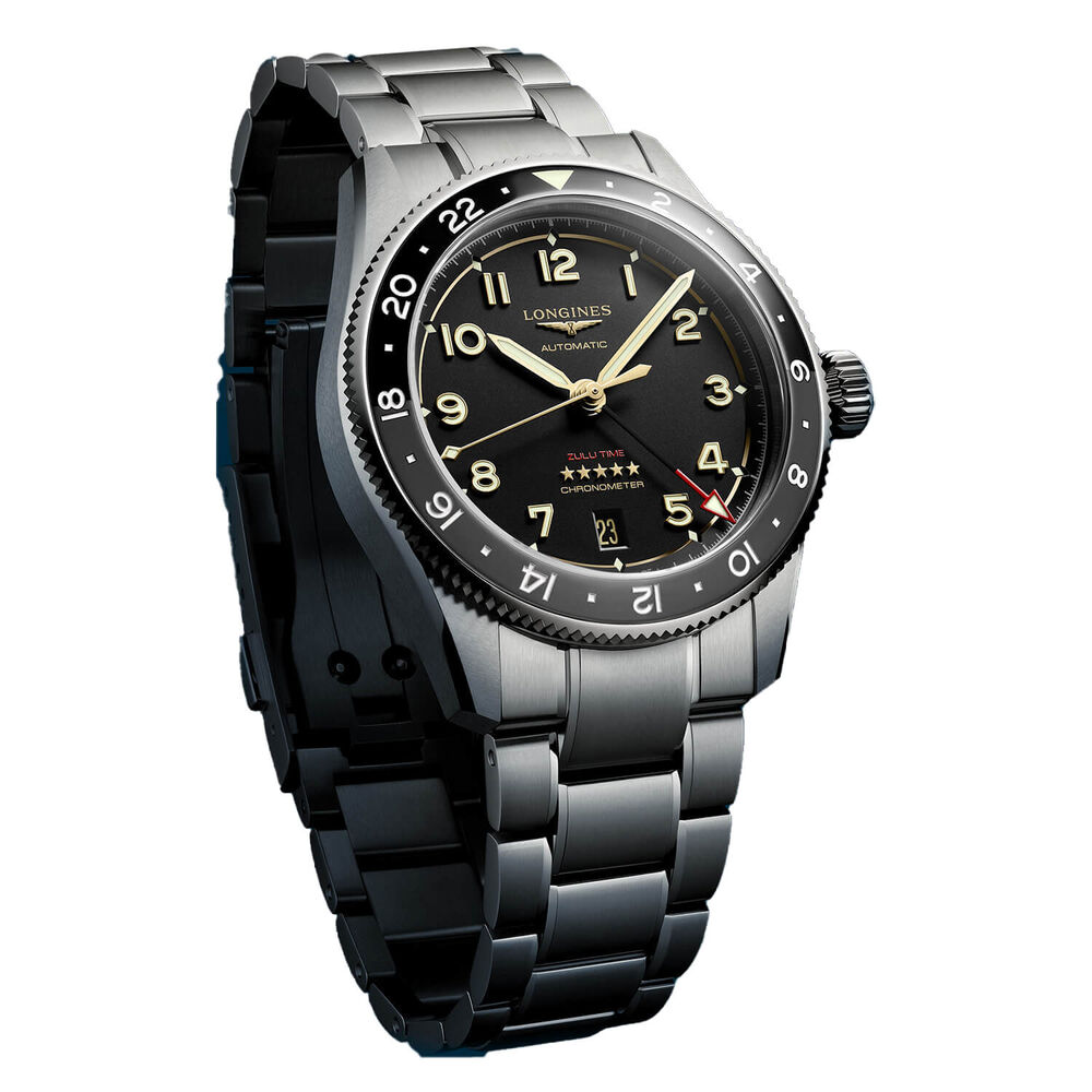 Longines Spirit Automatic 39mm Anthracite Dial Ceramic Bezel Titanium Bracelet Watch image number 7