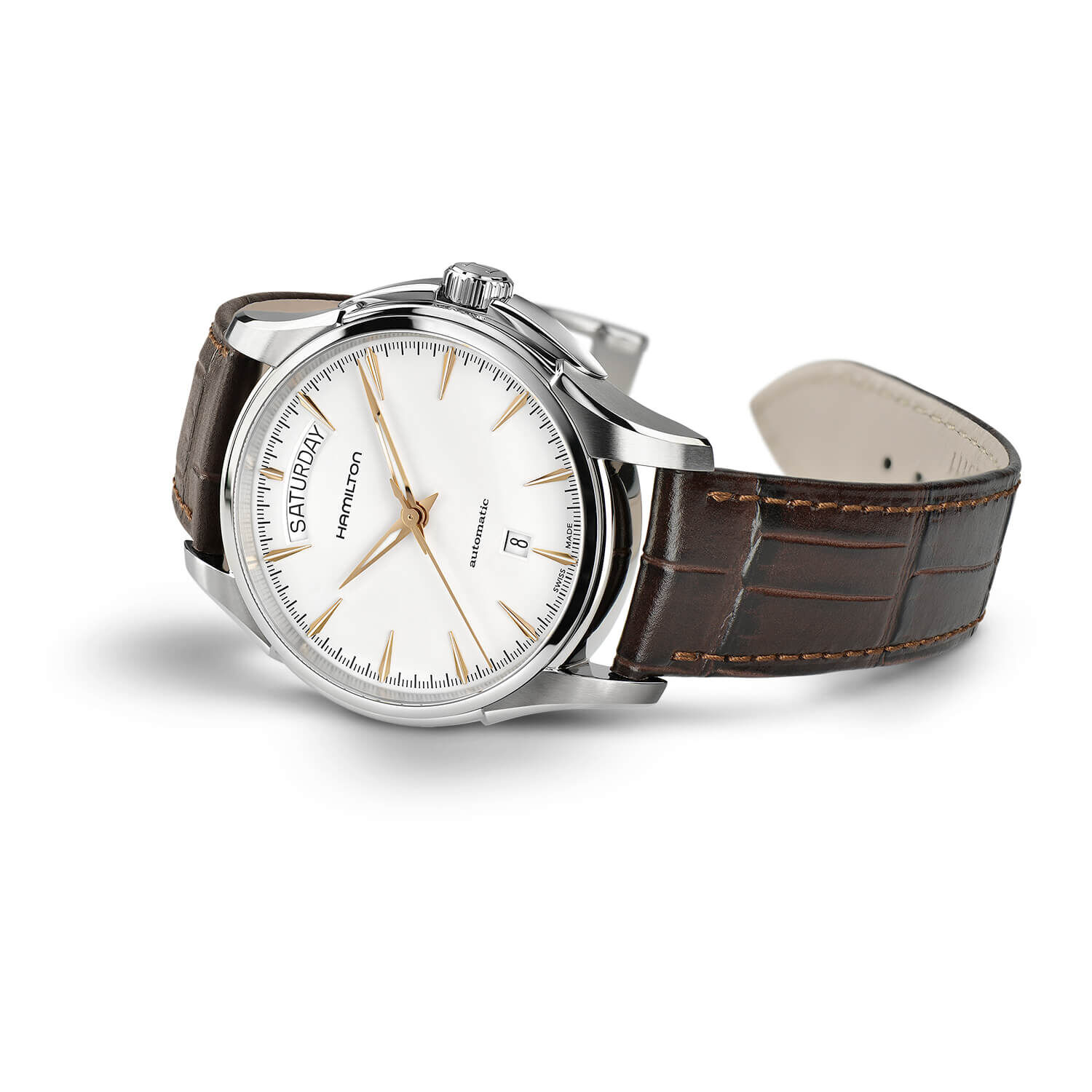 Hamilton Jazzmaster Day Date 40mm White Dial Strap Watch