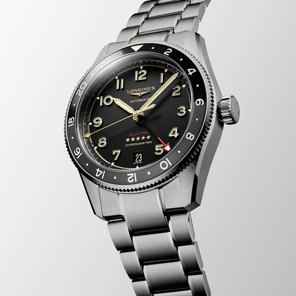 Longines Spirit Automatic 39mm Anthracite Dial Ceramic Bezel Titanium Bracelet Watch image number 2