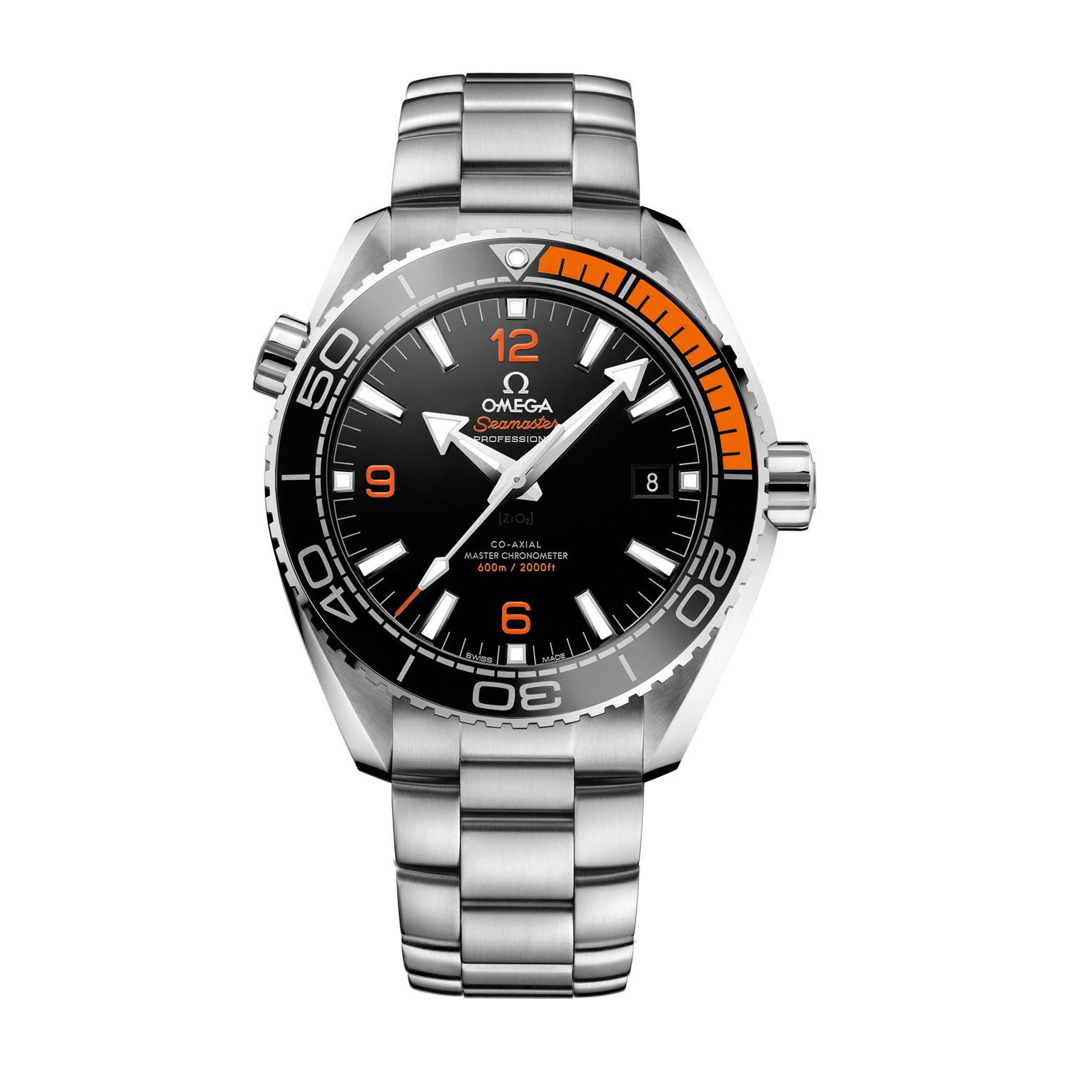 Photos - Wrist Watch Omega Seamaster Planet Ocean Men's Black & Stainless Steel Bracelet Watch 