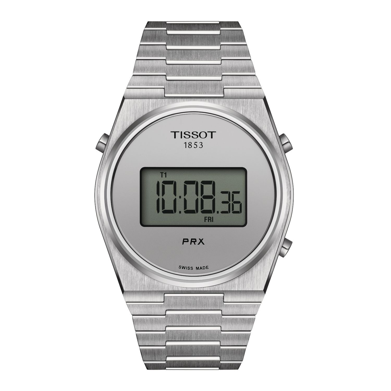 Photos - Wrist Watch TISSOT PRX Digital 40mm Silver Dial Steel Case Bracelet Watch 