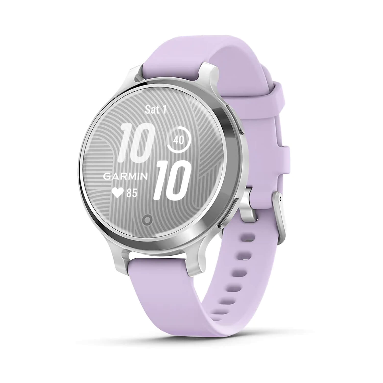 Garmin Lily® 2 Active Silver Bezel Purple Jasmine Silicone Strap Watch