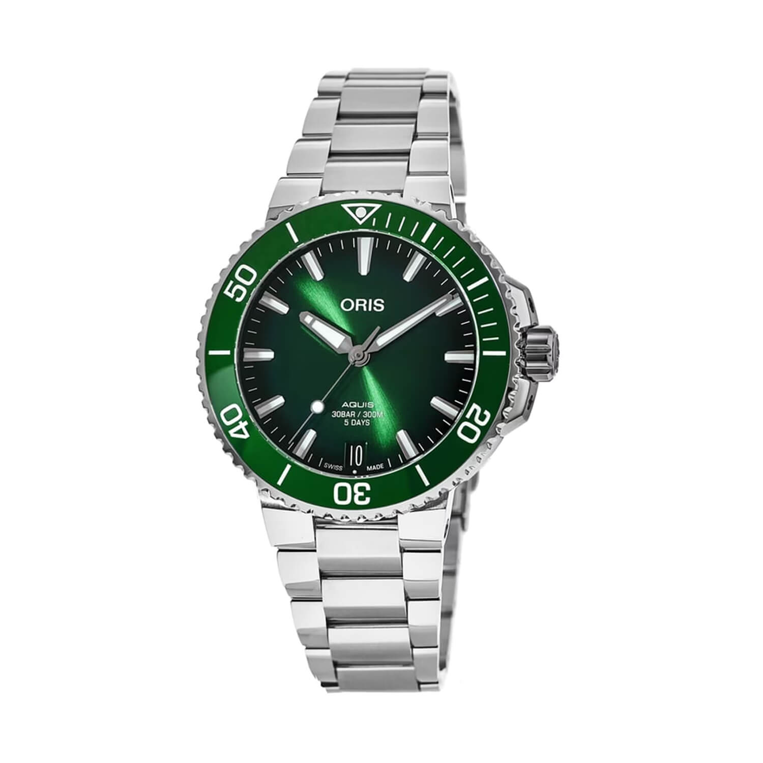 Oris Aquis Date Calibre 400 43.5mm Green Dial Stainless Steel Bracelet Watch