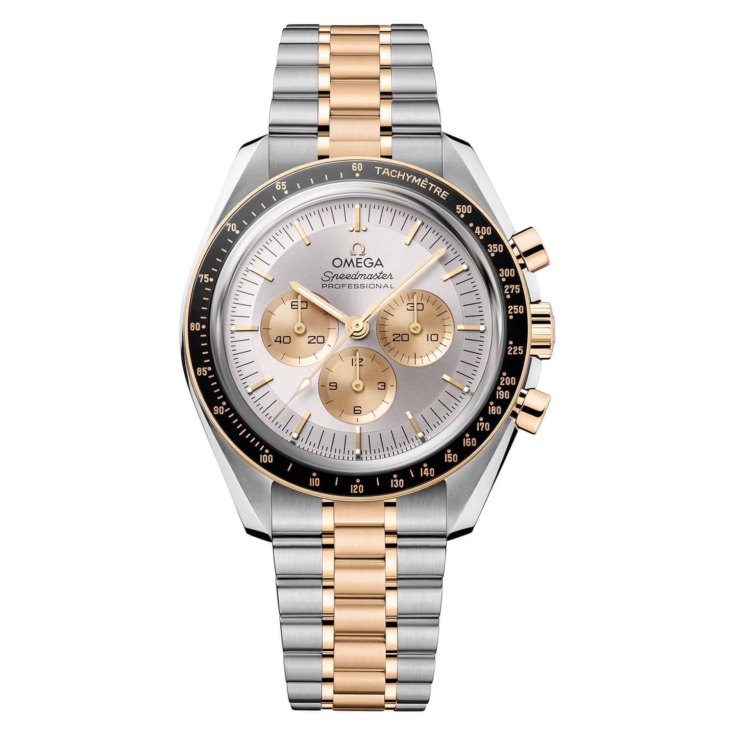 OMEGA Speedmaster Moonwatch Professional 42mm Silver Dial Moonshine™ Gold Steel Bracelet Watch