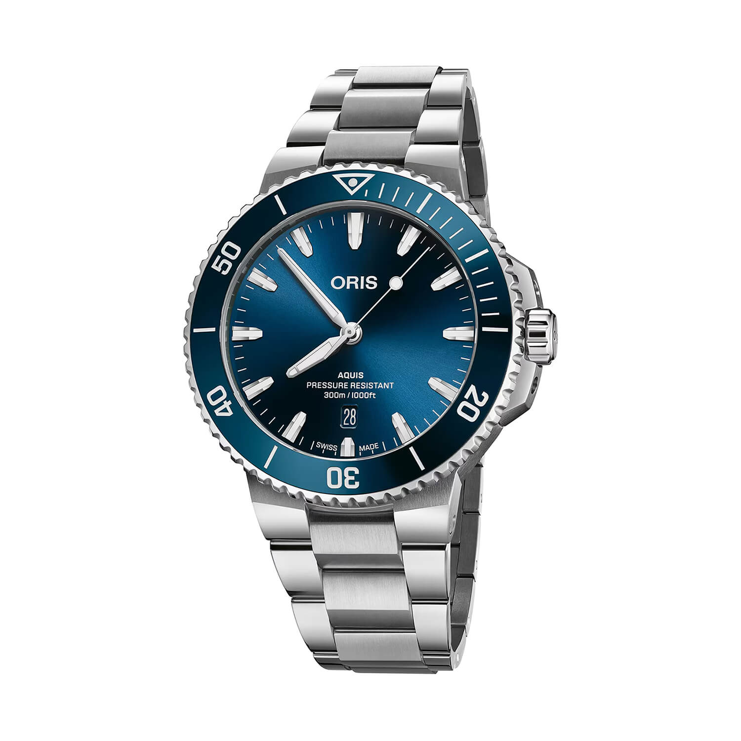 Oris Aquis Date 43.5mm Blue Dial Stainless Steel Bracelet Watch