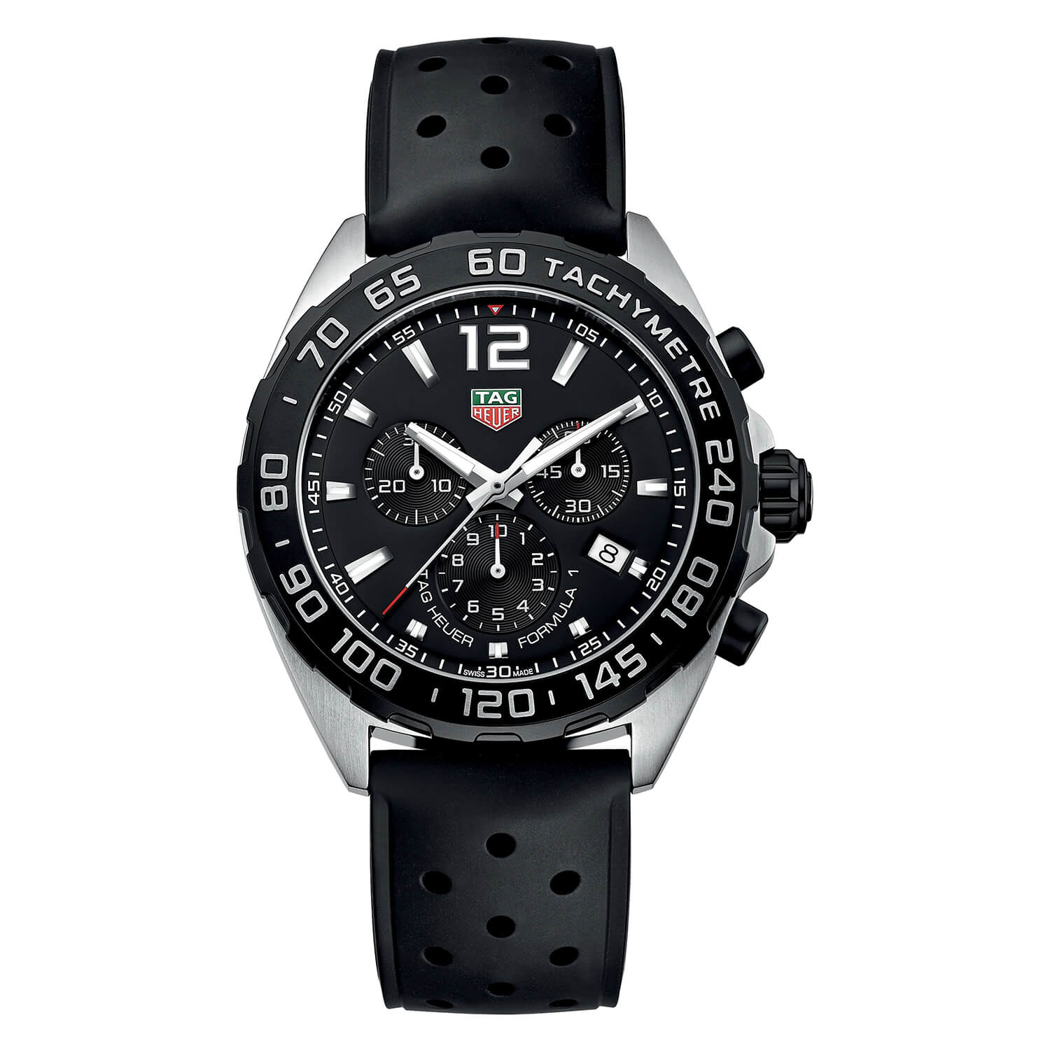 Photos - Wrist Watch TAG Heuer Formula 1 men's chronograph black strap watch 