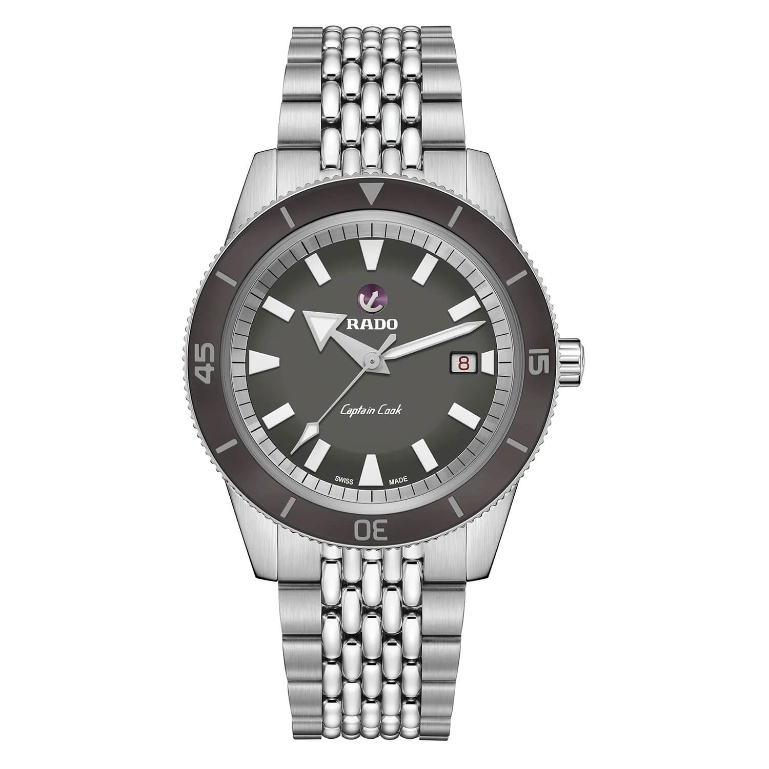 Photos - Wrist Watch RADO Captain Cook XL 42mm Automatic Grey Dial Steel Case Leather & Steel B 