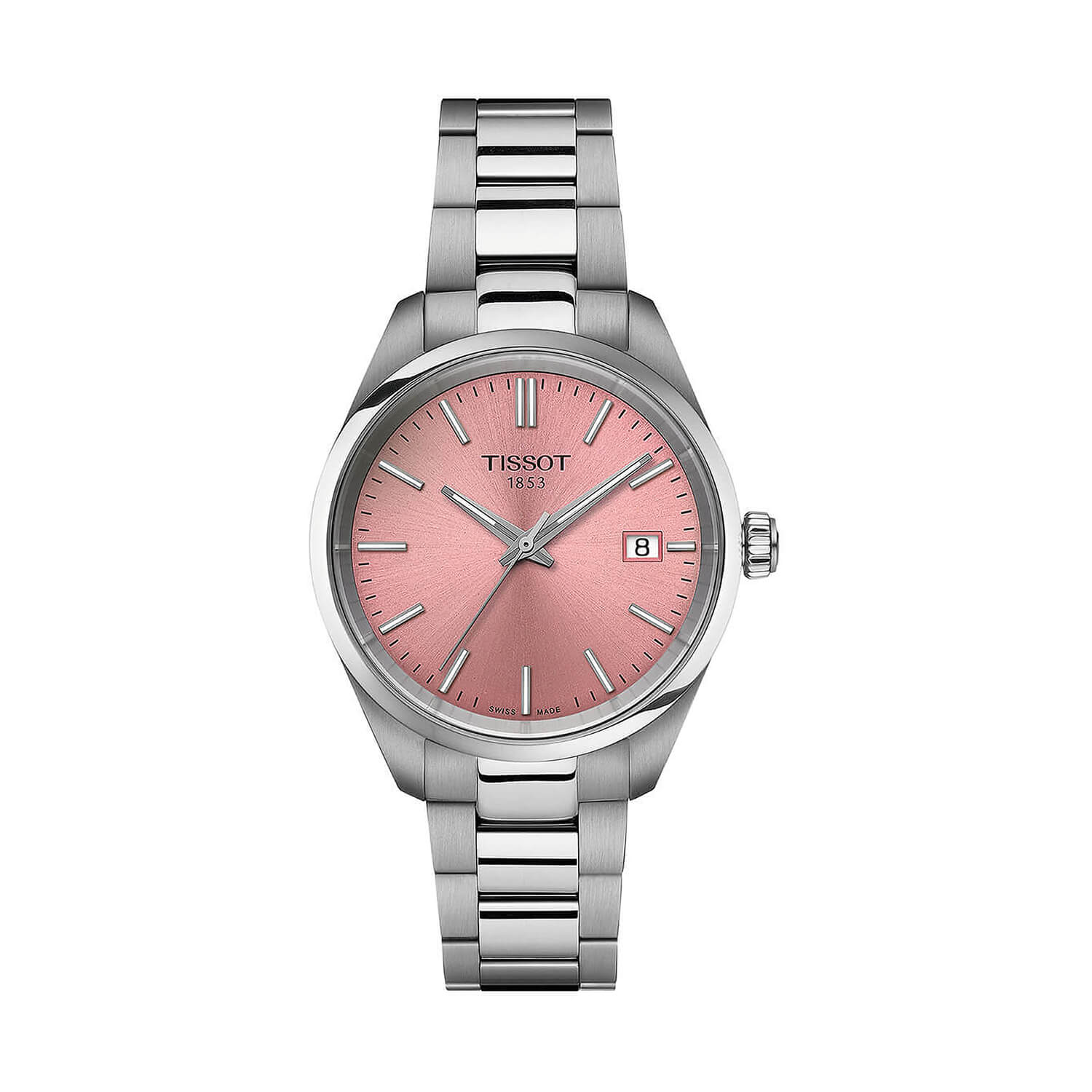 Tissot PR 100 34mm Pink Dial Stainless Steel Bracelet Watch