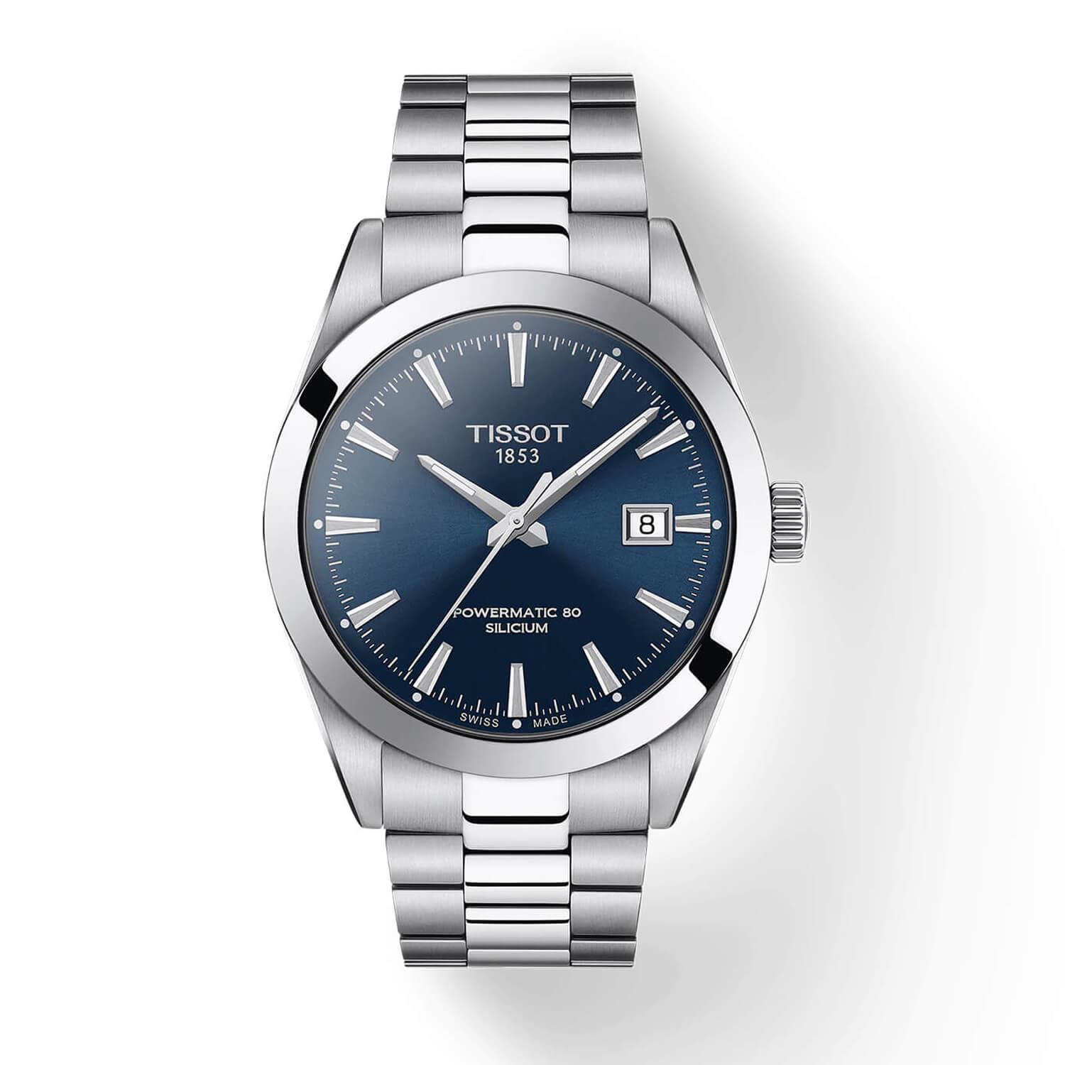 Tissot Gentleman Auto 40mm Blue Dial Steel Case Bracelet Watch